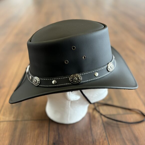 Water Resistant Leather Cowboy/ Cowgirl Western Hat. Matt Finish real Leather